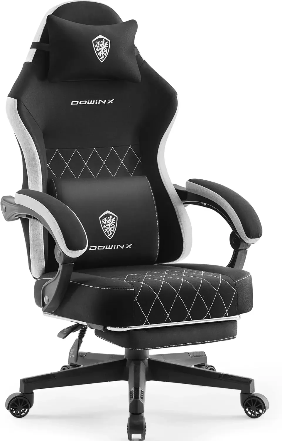 Gaming Chair Fabric with Pocket Spring Cushion, High Back Ergonomic Computer Chair with Footrest for Adults, Massage