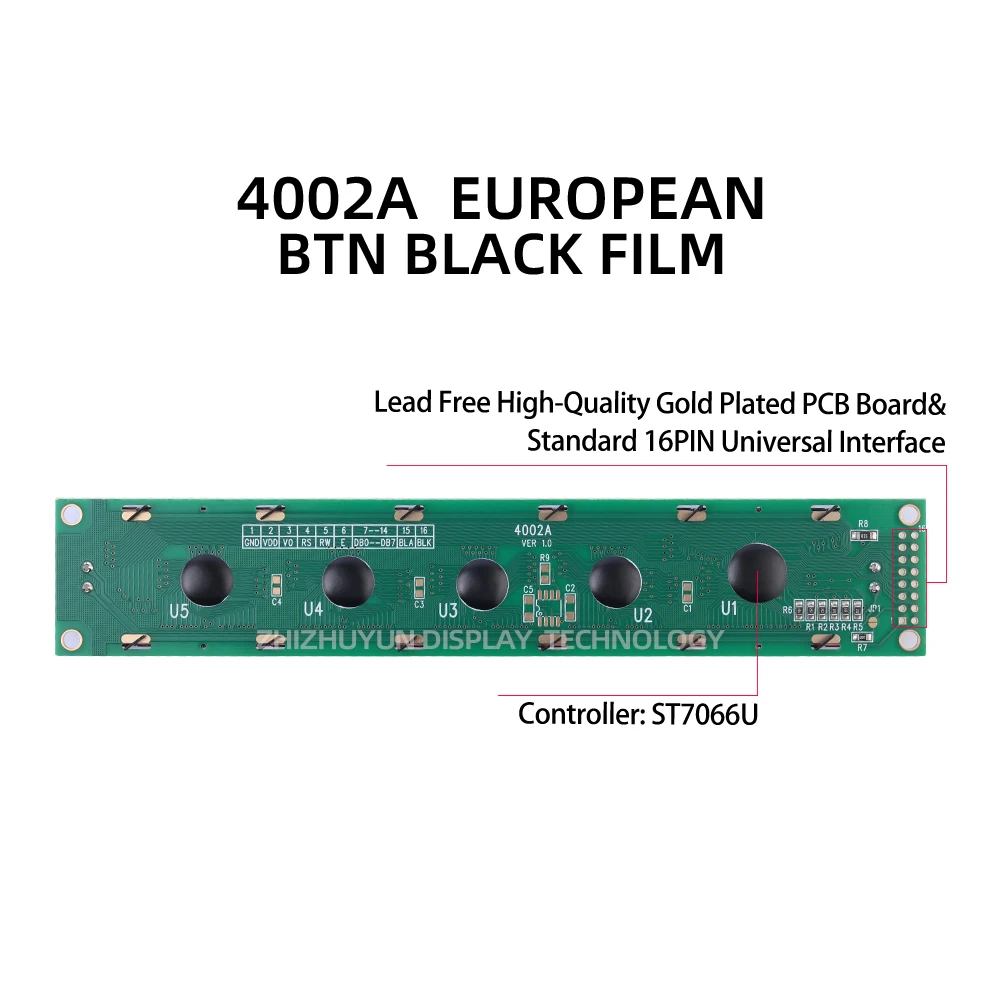 LCD4002A schermo LCD europeo LCM BTN pellicola nera Controller carattere giallo ST7066U supporta alimentatore 3.3V 5V