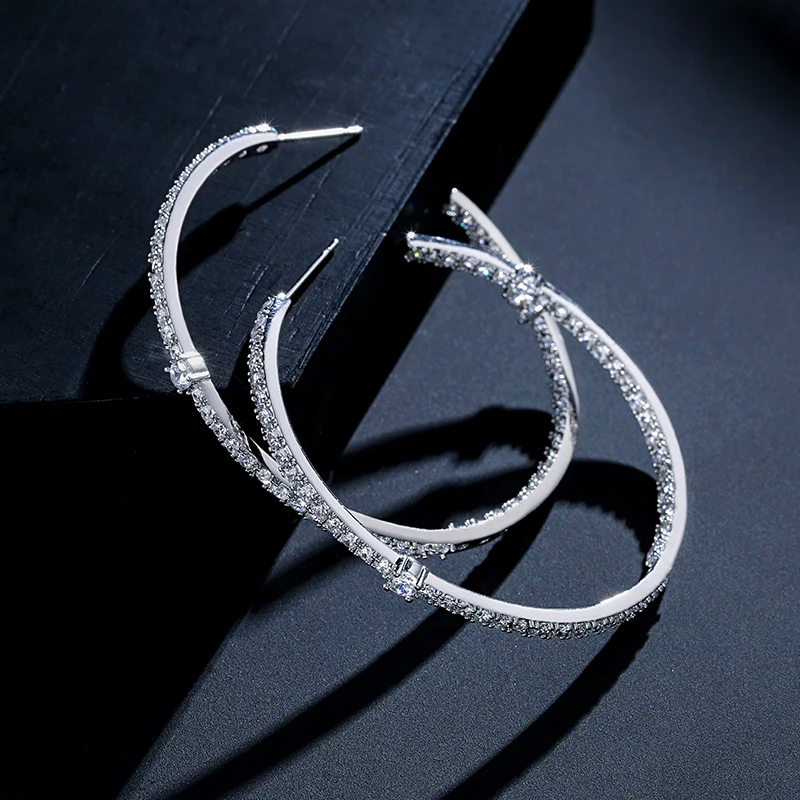 ZAKOL-pendientes de aro grandes clásicos de circonita AAA para mujer, exquisito regalo de joyería de circonia Micro pavimentada