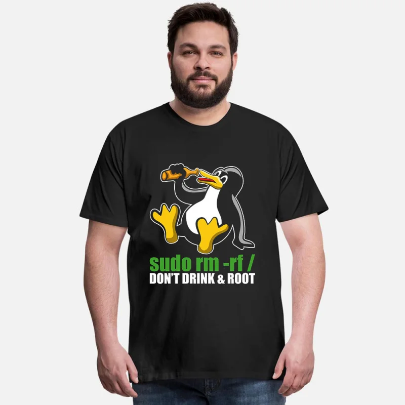 Camiseta divertida con diseño de Sudo Rm Root Linux Tux Unix Insider Programmier, regalo para desarrolladores, ropa gráfica para ingenieros de software, camisetas de todas las tallas