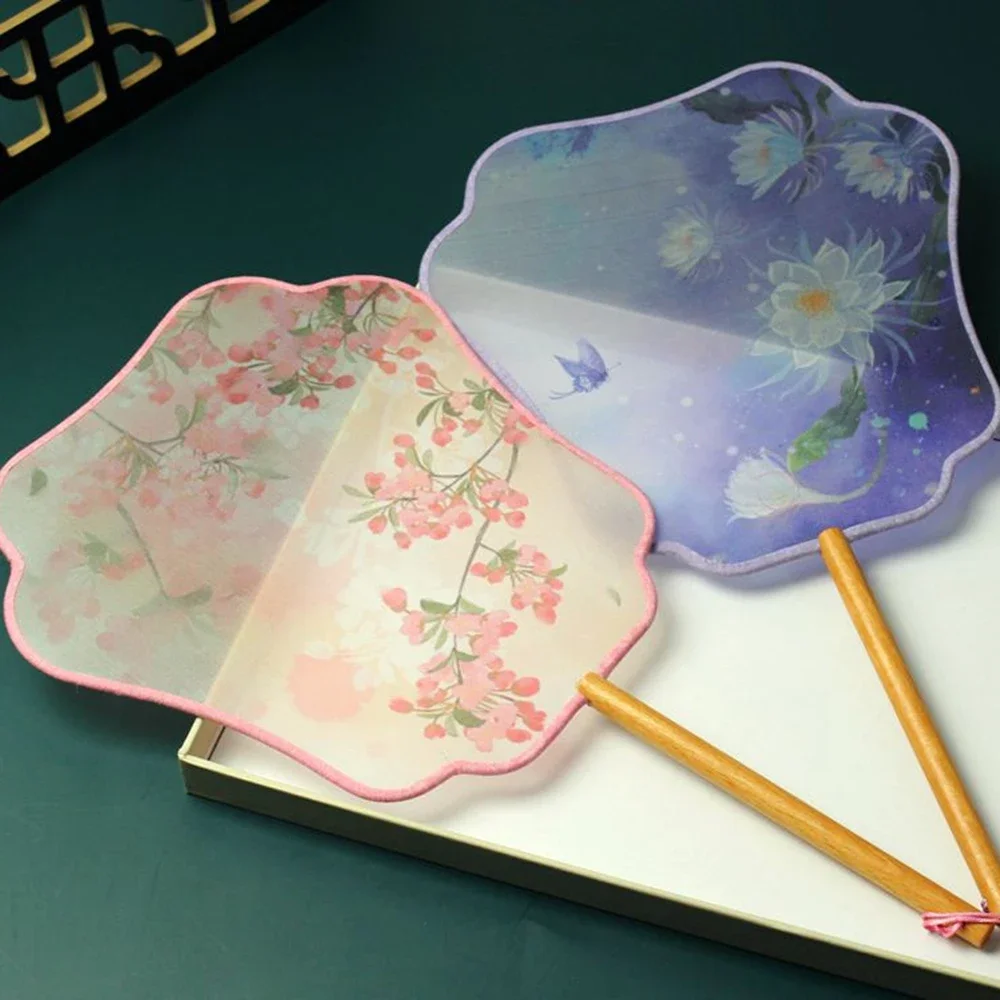 Classical Embroidered Silk Fan for Ladies, Vintage Court Fan