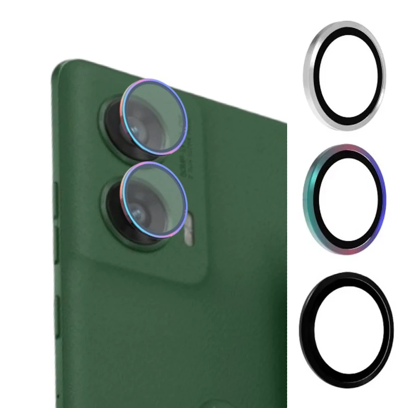 

for Motorola G96 Lens Protector Coloful Metal Ring Tempered Glass Camera Cover Hard Film Sticker