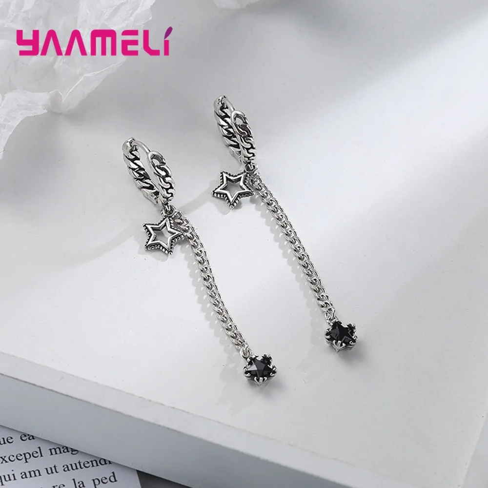 Star Tassel Drop Earrings Long Chains Dangles Earrings For Women Pendientes Brincos Vintage Jewelry Party Gift