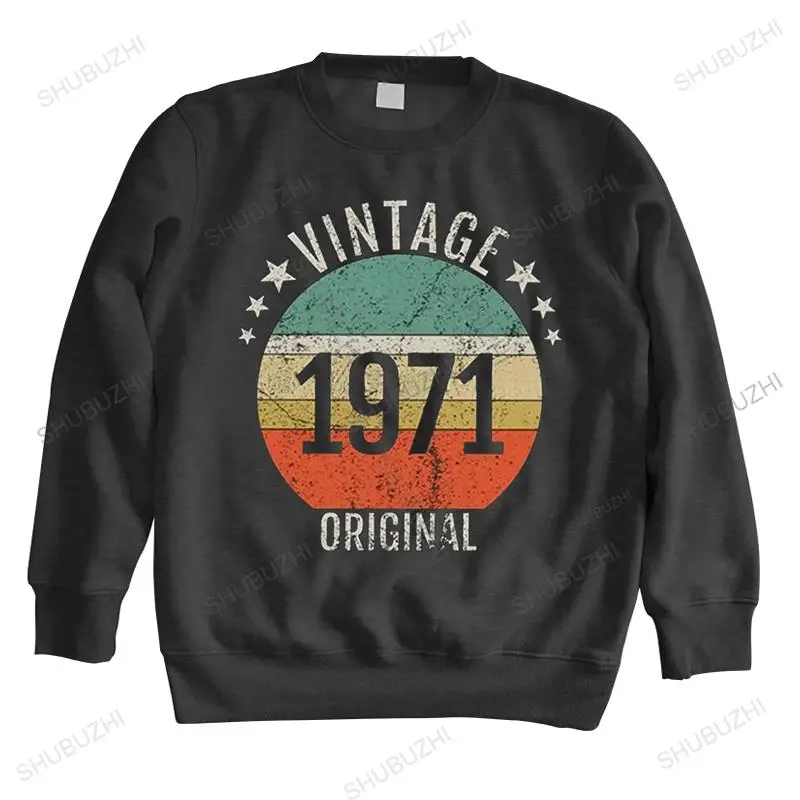 

Best Vintage Original Born In 1971 sweatshirt Homme Pure Cotton 51 Years Old Birthday Gift hoodies Novelty sweatshirt Gift