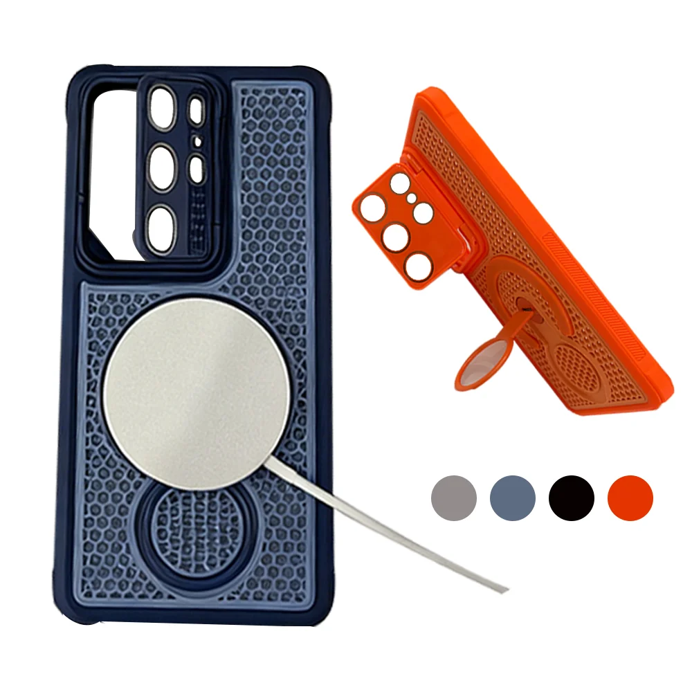 Magnetic Case With 360° Rotate Stand For Samsung Galaxy S26 S25 S24 S23 Ultra Plus + FE Edge Heat-Dissipating Thin Bracket Cover