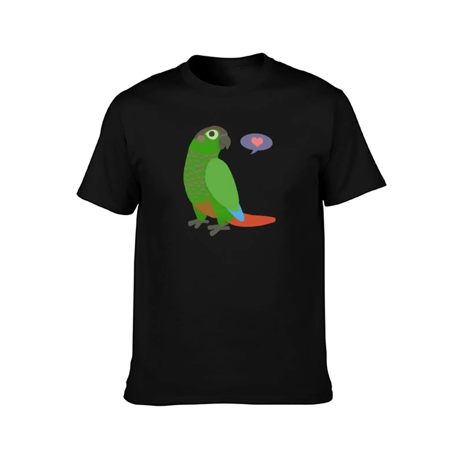 Green cheek conure T-Shirt Summer Casual Cotton Tee Oversized Streetwear Tops Vintage Graphic Print Loose Fit Short Sleeve