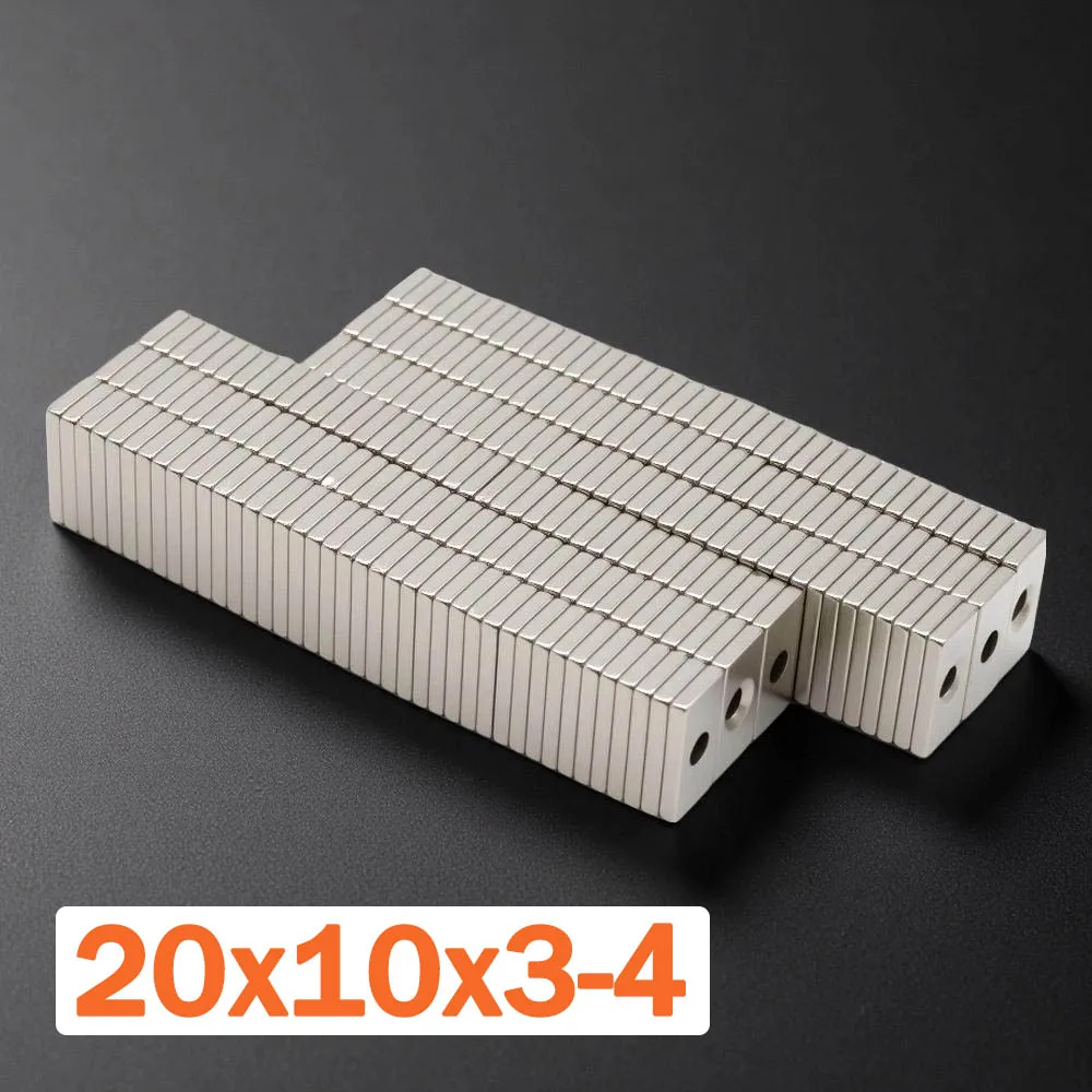 High Density Magnetic Alloy Neodymium Magnet Rectangular Block 20x10x3-4mm Corrosion Resistant Tool Fixing