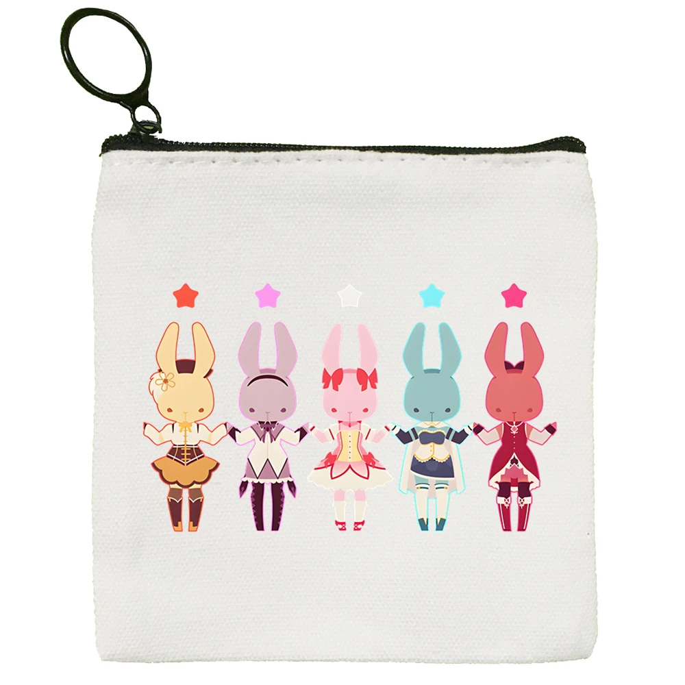 Madoka Magica Puella Magi portmonetka Vintage Mini portfel etui na drobne klucze przechowywanie kart torba na karty zamek błyskawiczny