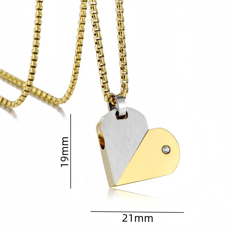 Good Simple Quality Couple Pendant Necklace Electrocardiogram,Adjustable Pendant,Pendant Splicing Necklace Valentine's Day Gift