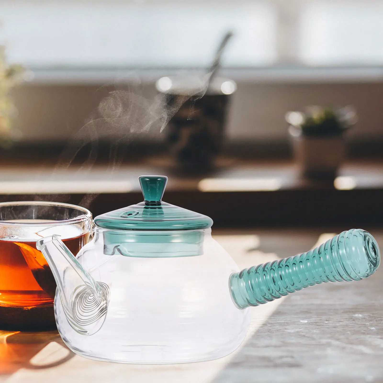 

Infuser Teapot Made of Premium Glass Transparent Cold Brew Compatible Tea Container Ideal for Tea Housewarming Gift