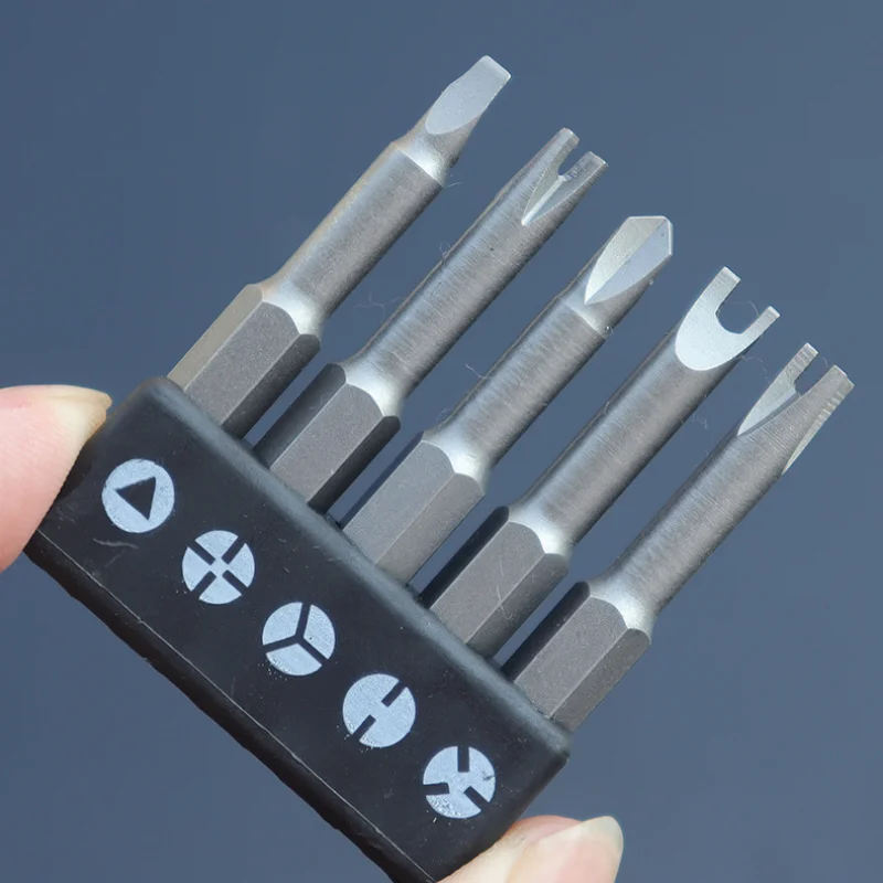 5Pcs Special-shaped Screwdriver Set 50mm U-shaped Y-Type Triangle Inner Cross Three Points Screwdriver Bit Tool