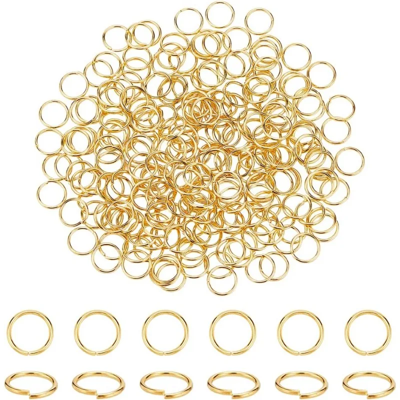 

260Pcs Brass Jump Rings Close but Unsoldered Golden 10mm Diameter Jewelry Making Findings