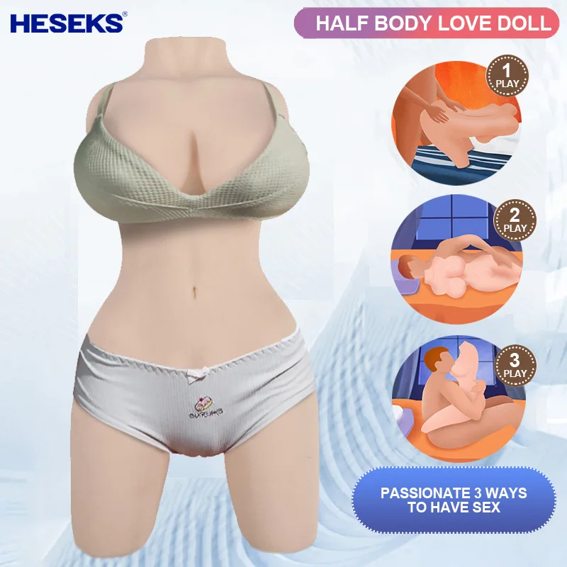 HESEKS Real Realistic Sexy Breast Half Body Doll Male Vagina Pussy Masturbators Adult Sex Toy For Men 18+