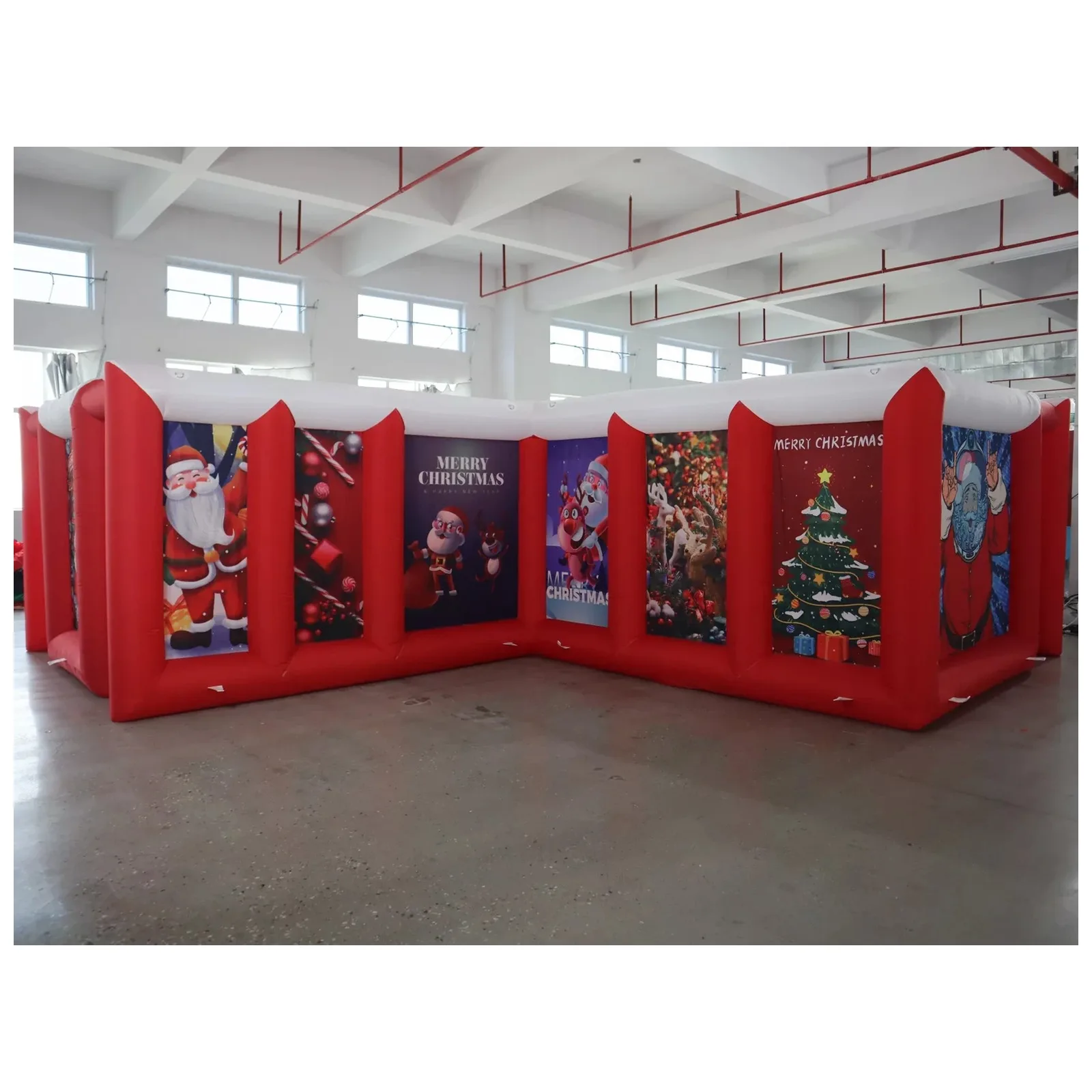 Large Red White Flat Roof Inflatable Maze 3X6m 10X20ft with Blower Sports Game Exciting Party Events Kids and Adults Outdoor Fun view 5