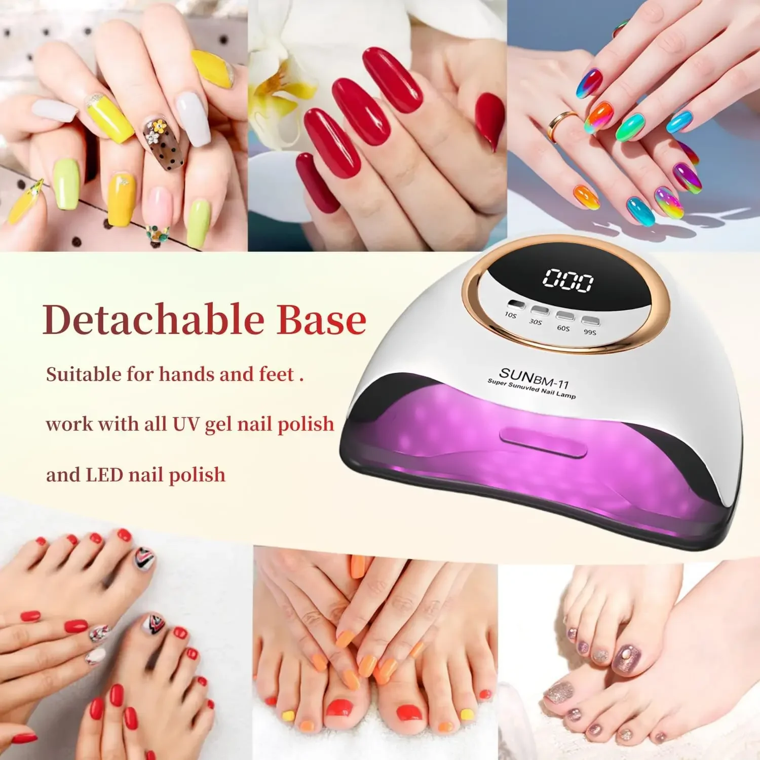 Profissional uv led lâmpada do prego para unhas gel polonês secador de cura rápida lâmpadas de luz de secagem com 45 leds 4 temporizador configuração lâmpada do prego