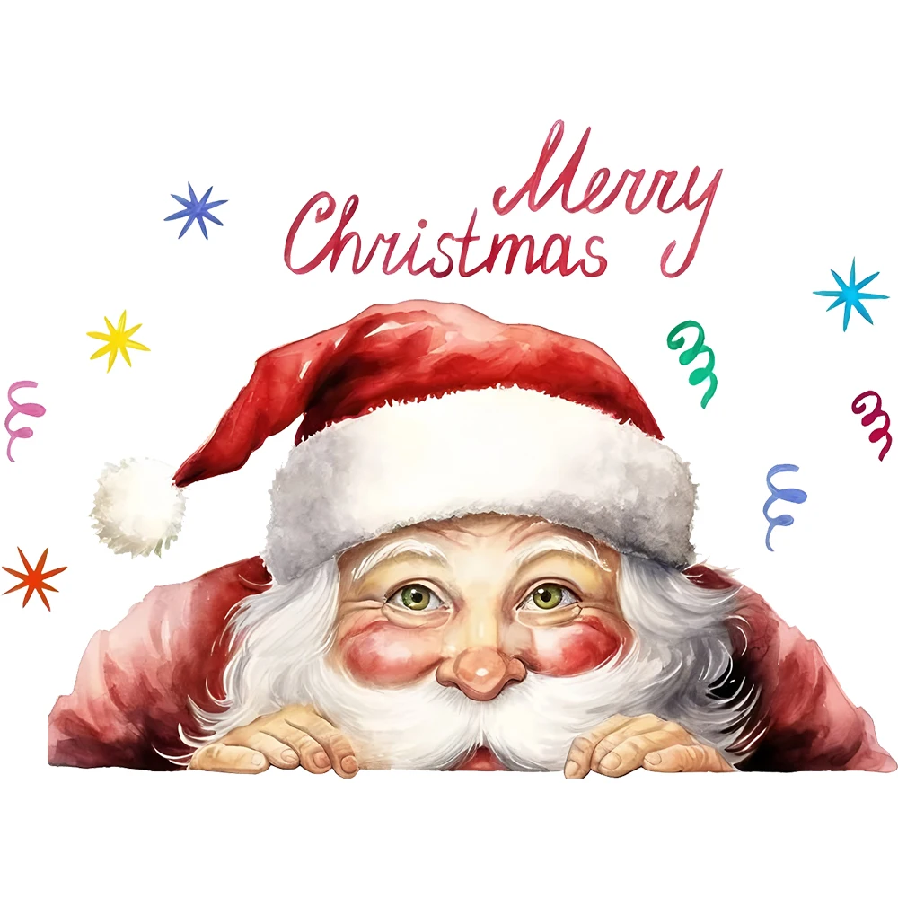 OZ3821#Pretty Mimi is Ready to Surprise Santa Claus Toilet Stickers Decoration for Living Room, Wall, Bedroom, Decals