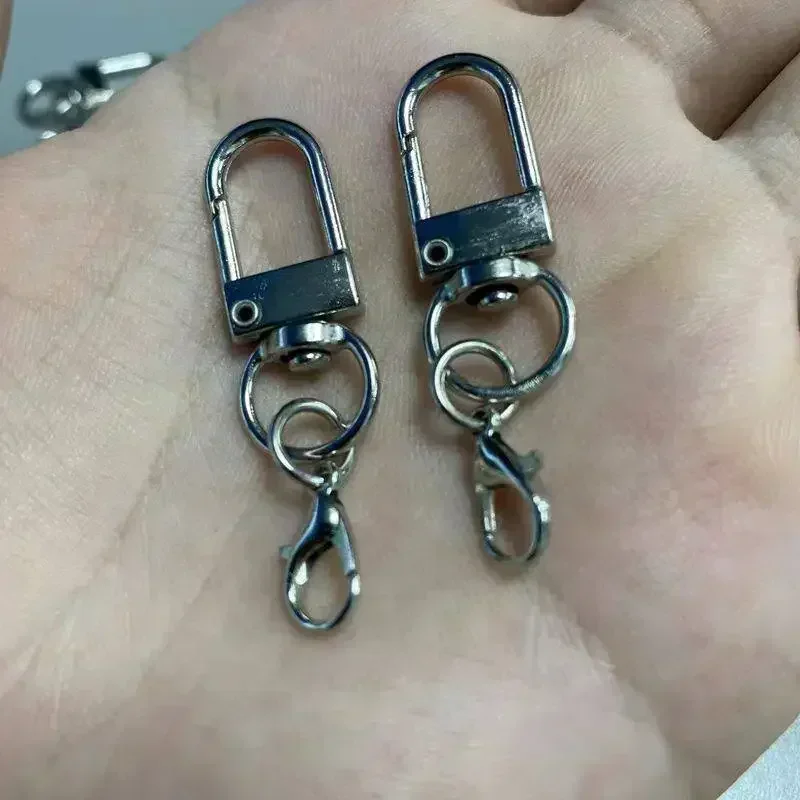 10/100 Stück Karabinerhaken mit Federverschluss, Schlüsselanhänger mit Ketten, Schlüsselringe für DIY-Schmuckherstellung, Karabinerhaken, Schlüsselringe, Taschenverschlüsse – Detail 5