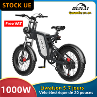 EU Stock GUNAI 1000W Electric Ebikes Brushless Motor 20 Inch Fat Tire Adult 7 speed 48V 25Ah Battery Off-Road Mountain Bicycle