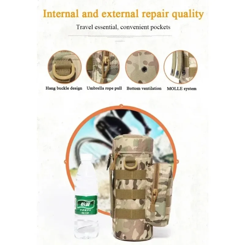 AliExpress NONE Tactical Molle Water Bottle Pouch Holder Outdoor Sports Travel Camping Hiking Cycling Fishing Hunting Kettle Carrier Waist Bag