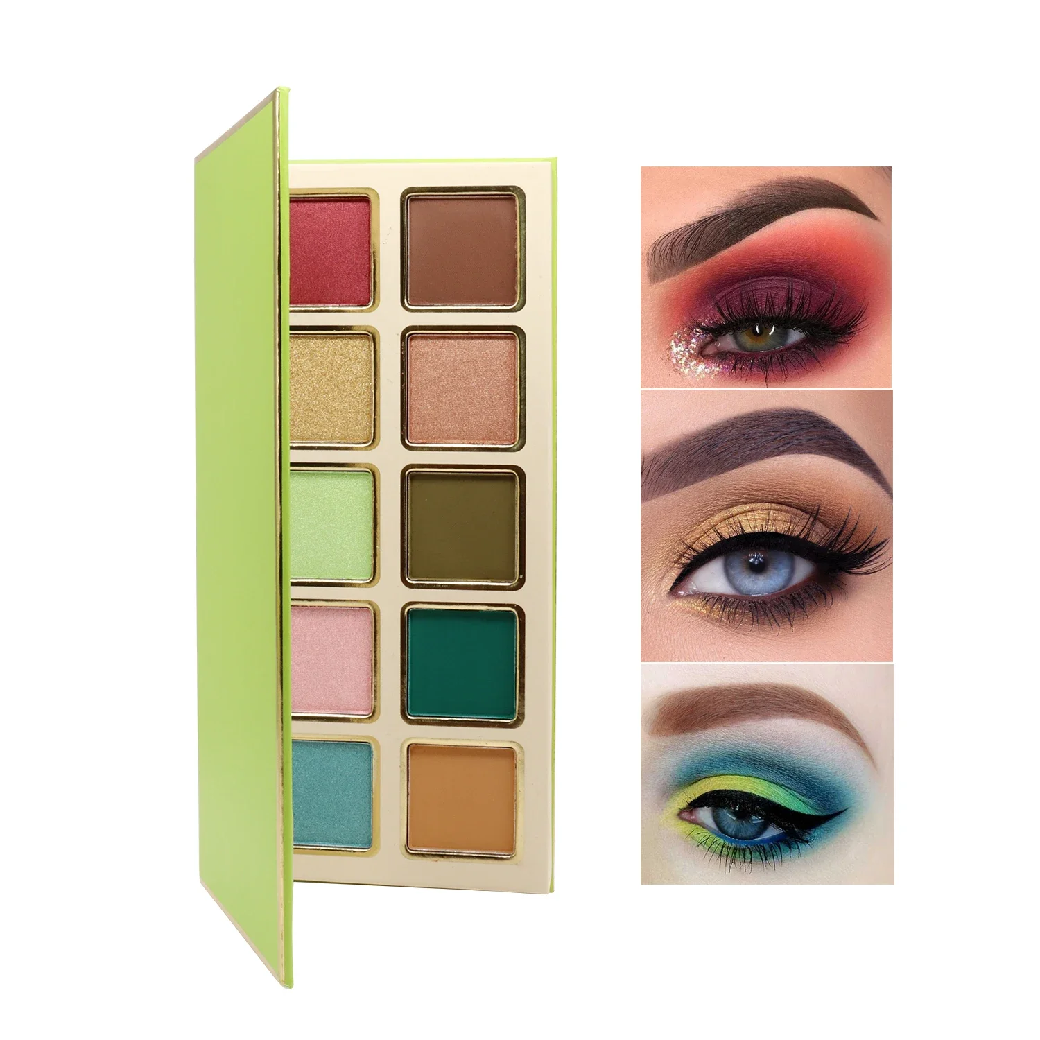 Private Label 10-color Eyeshadow Palette Custom Logo High Pigmented Shimmer Matte Waterproof Long Lasting Makeup Wholesale