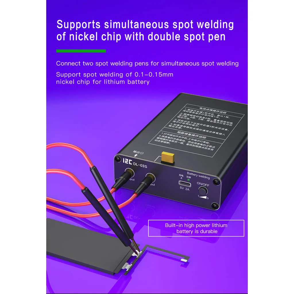 

I2C DL-03S Spot Welder 30A Short Circuit Killer For Phones Motherboard Failure Detection Battery Cell Spot Welder Soldering Tool