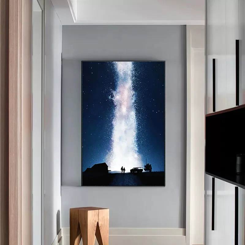 فيلم الخيال العلمي الكلاسيكي بين النجوم، طباعة قماش عالية الدقة، ملصق فني جداري قديم، مناسب للمنزل، غرفة المعيشة، ديكور الغرفة
