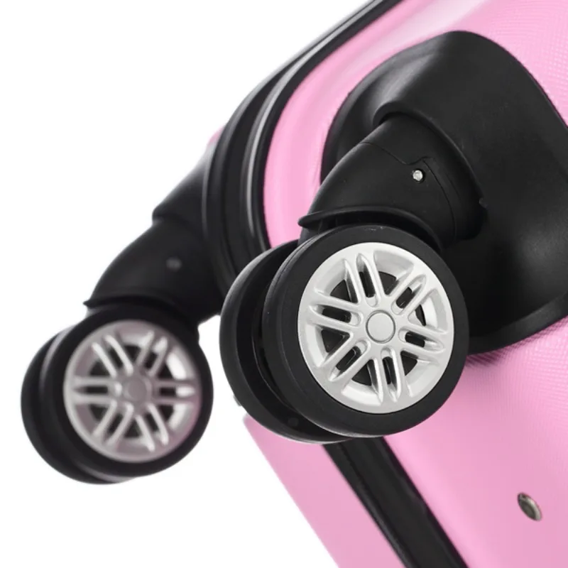 Valise à Roulettes Verticale 3 en 1 avec Poignée, en Alliage d'Aluminium ABS, 20/24/28 Pouces, pour Documents Classiques, Rose