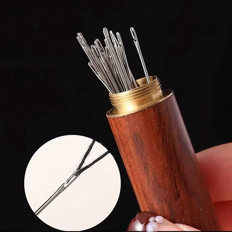 12/24 Stück Seitenloch-Blindnähnadeln aus Edelstahl, Nadeln für Senioren, Handnähnadeln, DIY-Heimnähzubehör, selbstfädelnde Nadeln – Detail 7