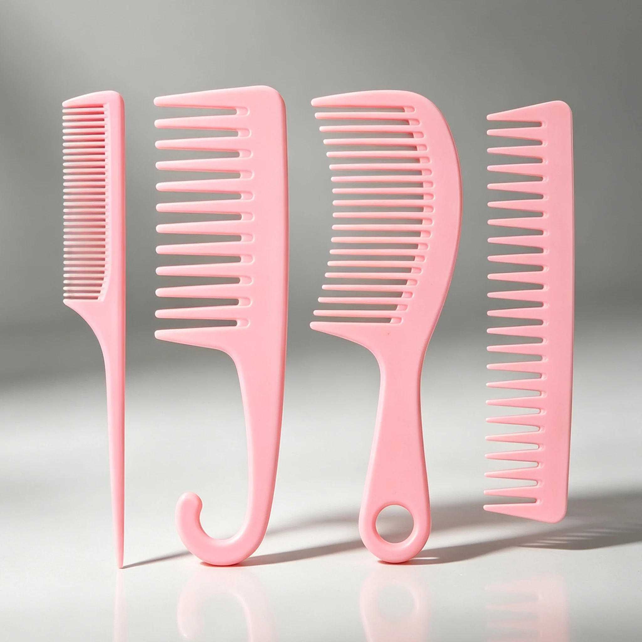 4Pcs Wide Tooth Curl Comb Detangling Comb Texture Comb For Women Curly Wet Dry Wavy Thick Hair Wigs Salon Barber Styling Tools