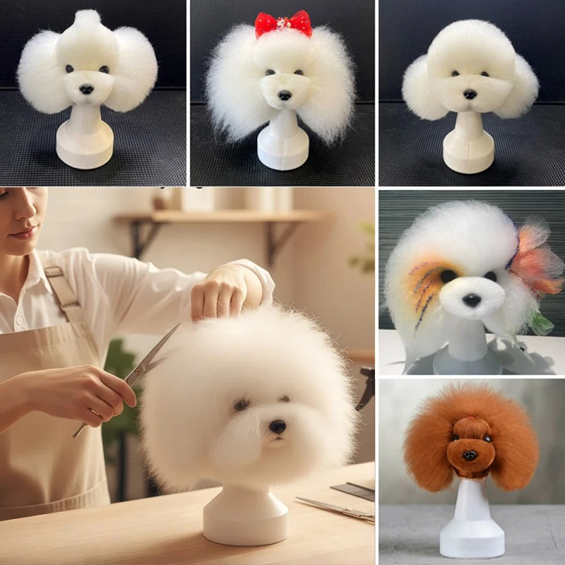 Testa di Cane Finta per Pratica Toelettatura Animali Domestici, Modello per Simulazione e Pratica di Toelettatura, Parrucca per Studenti di Bellezza e Styling Animali