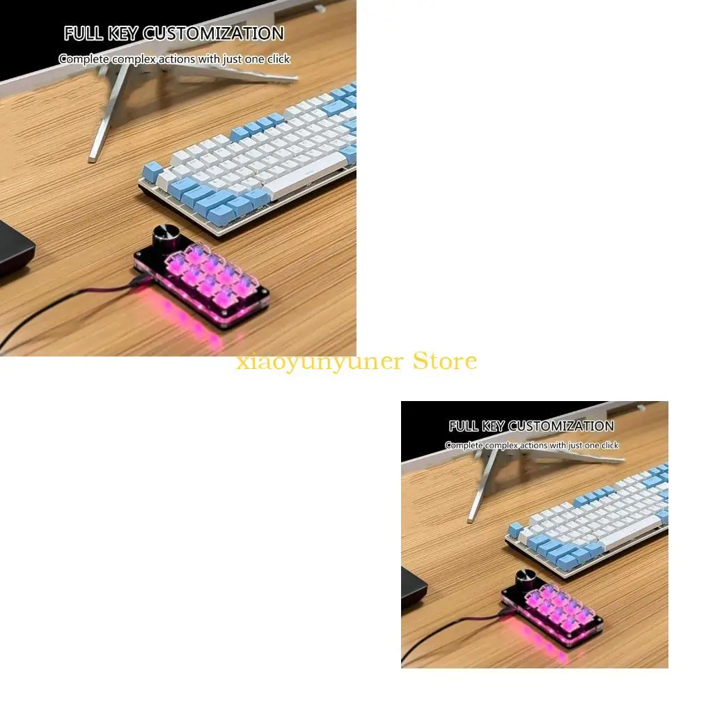 

P9JB Innovative Keypad with Tailored Functions, Mechanical Gaming Keyboard with Intuitive Knob Control Keyboard