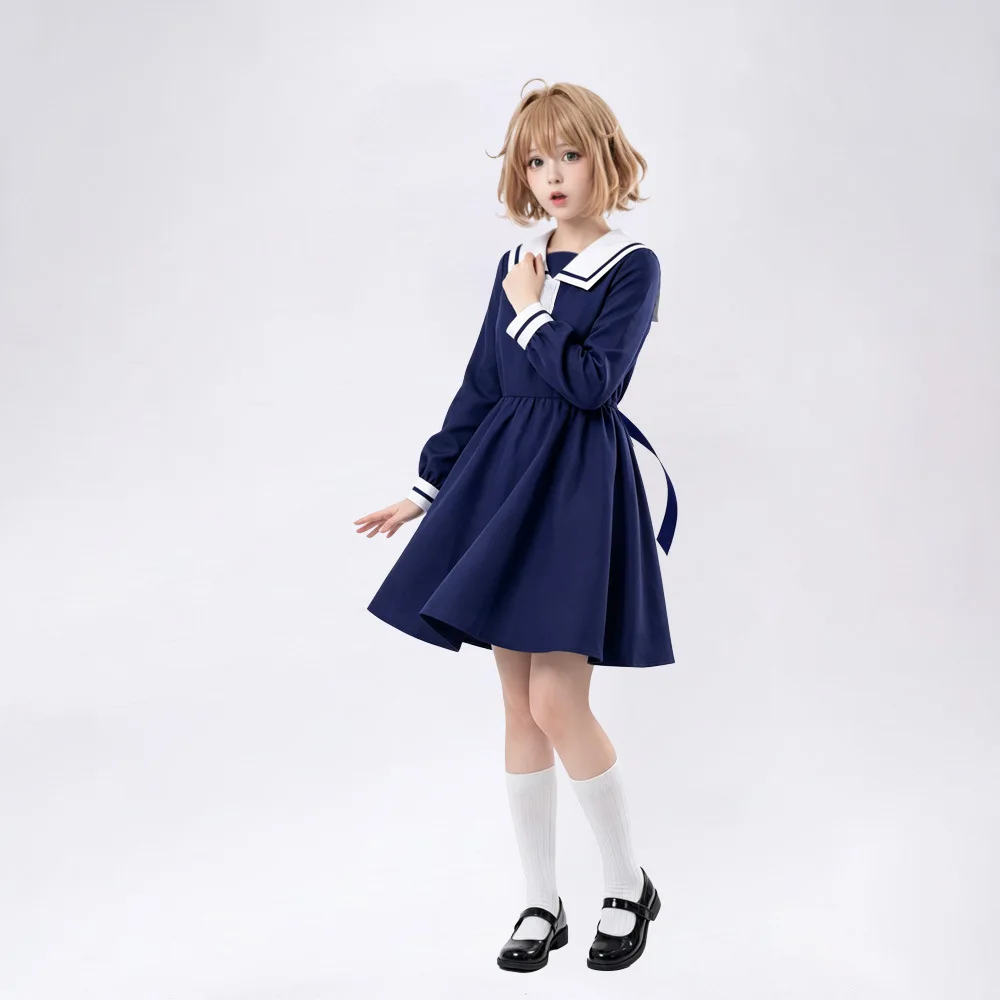 Anime I Want To Love You Till Your Dying Day Mimi Kagari Cosplay Costume Sheena Totsuki Role Play Uniform Navy Blue Sailor Dress - view 6