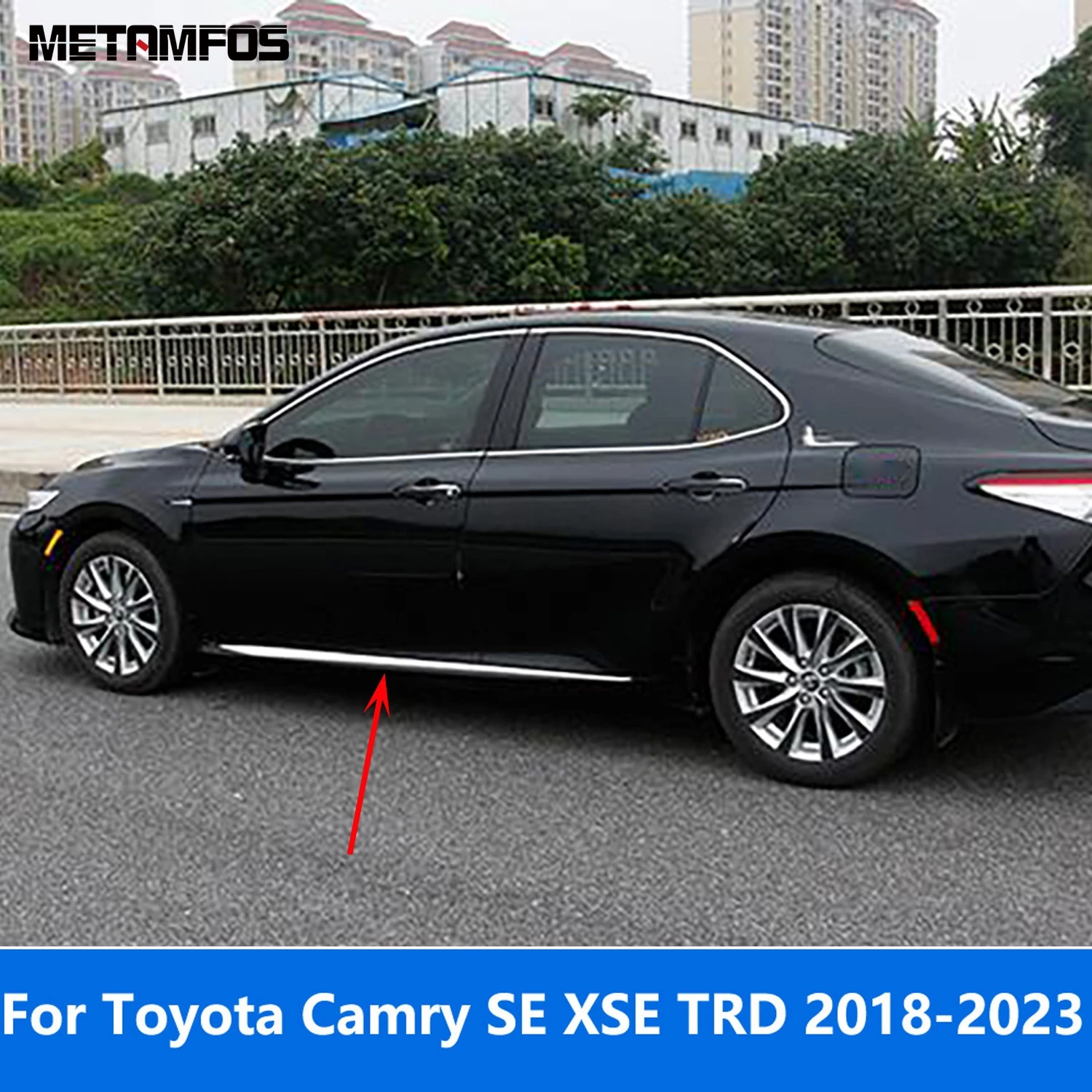 

For Toyota Camry SE XSE TRD 2018-2022 2023 Steel Door Side Line Strip Body Skirt Molding Trim Sticker Accessories Car Styling