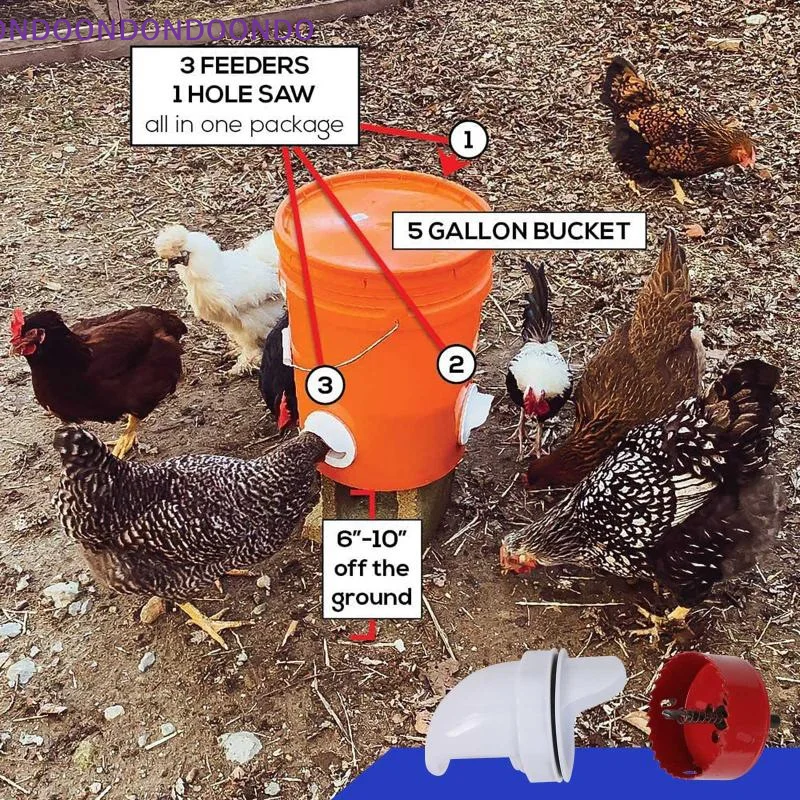 1/2PCS Easy Mount Gravity Poultry Chicken Feeder Rainproof Spill Proof Feeder for Duck Goose Backyard Farm