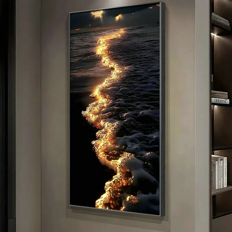 

2024 LED Wall Lamp Luxury Wall Decoration DREAM BEACH Art Bedroom Study Living Room Dining Room Foyer Hanging Painting