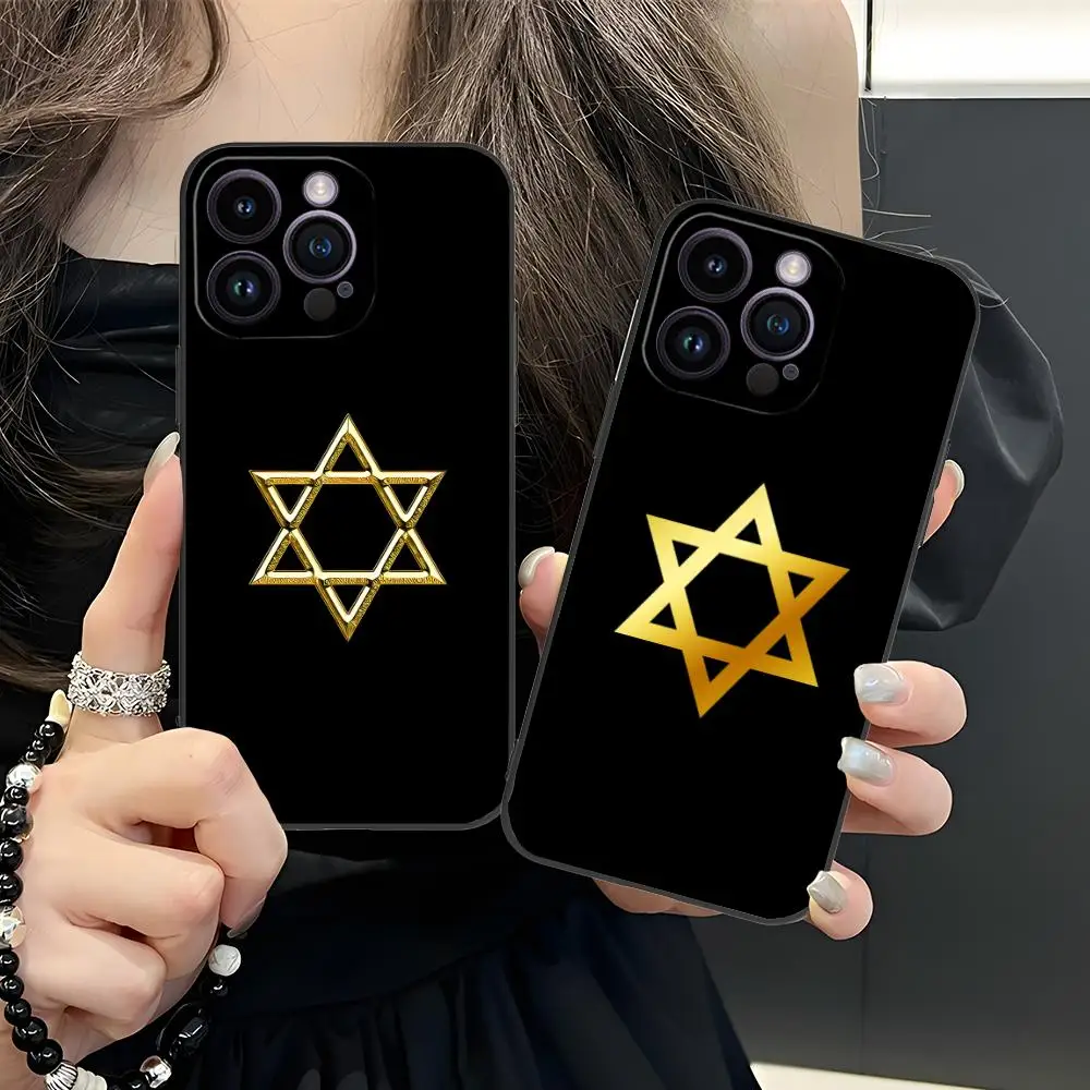 اليهودية ديفيد ستار قضية الهاتف الخليوي المحمول آيفون 17 16 15 14 13 12 11 X XR XS 8 7 برو ماكس زائد غطاء ملون صغير جميل