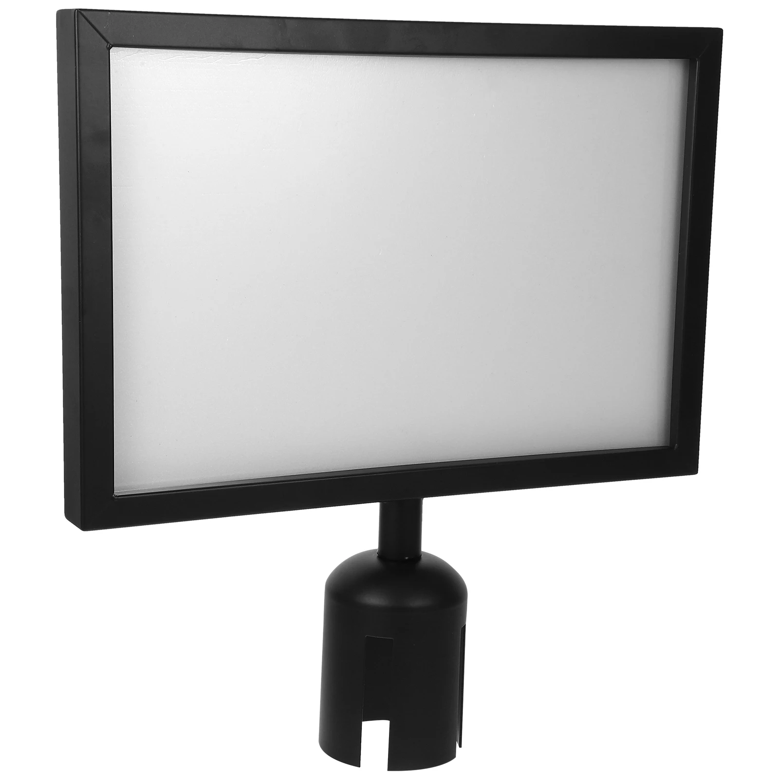 Stanchion Sign Holder A4 Hitam Horizontal Stainless Steel Queue Line Crowd Control Retractable Belt Safety Barrier Bandara