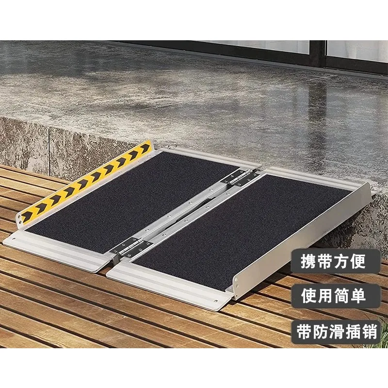 4FT 5FT Portable Folding Wheelchair Ramp For Outdoor Indoor Steps Stairs Doorways Thresholds Aluminum Alloy Non Slip Lightweight
