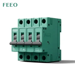 FEEO New Type Solar 4P 6A-63A Electrical Switch DC 1000VDC on Din Rail MCB Mini Circuit Breaker for PV System CE TUV Certificate