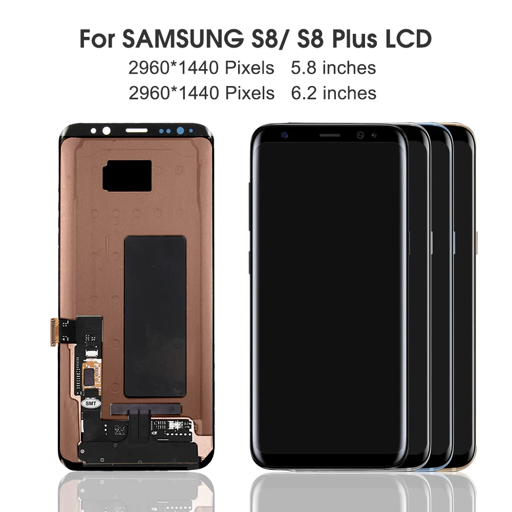 100% OLED For Samsung Galaxy S8 LCD Display  For S8 G950 G950F Touch Screen For Galaxy S8Plus S8+ G955 G955F Display Replacement