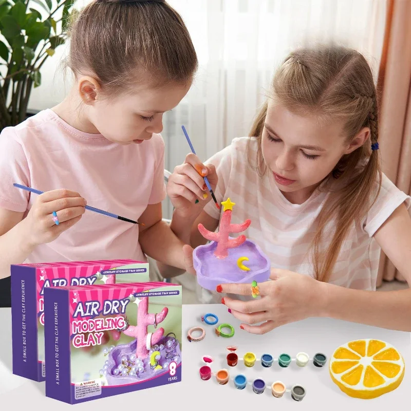 Stein Kunststoff Ton lufttrocknende Keramik Ton Schmuck Tablett DIY Werkzeug Zubehör Set Kinder Material Paket Handwerk