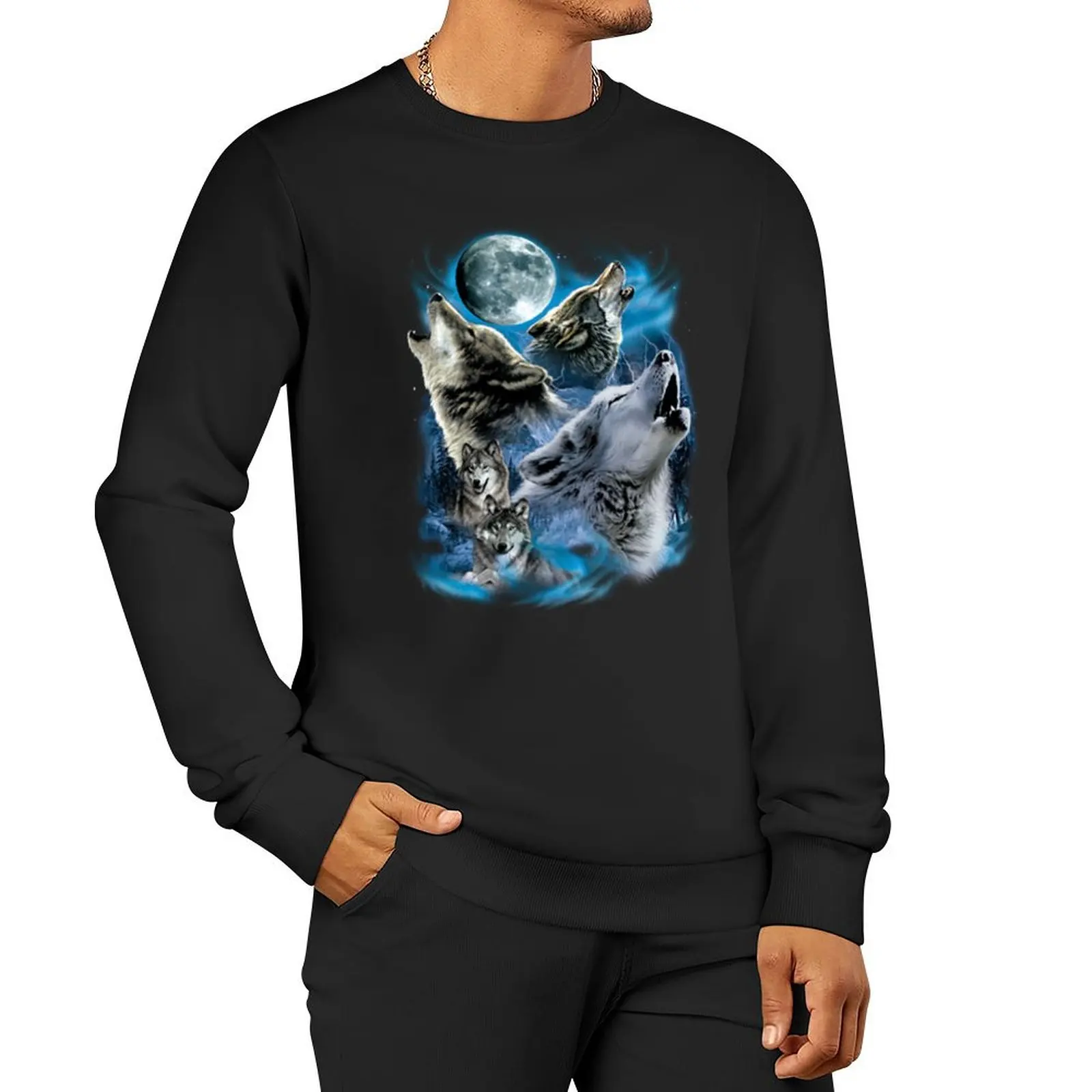 

The Wolf Family Pullover Hoodie male clothes men's sweat-shirt men's sweatshirts