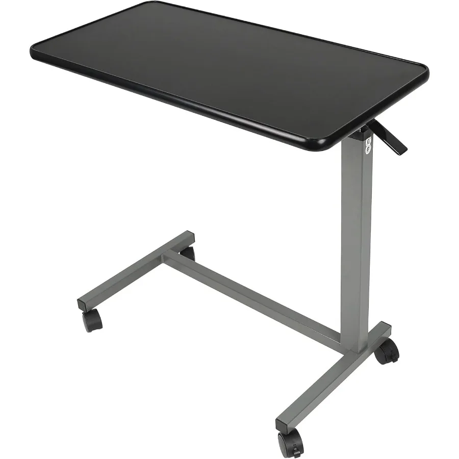Vaunn Medical Adjustable Overbed Bedside Table with Wheels (Hospital and Home Use)