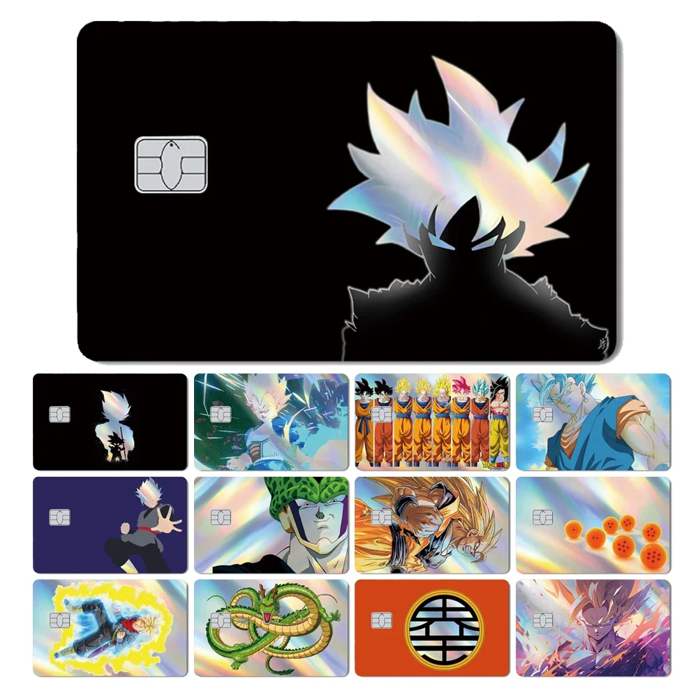 Neue Dragon Goku Vegeta Trunks Frieza Super Saiyajin Front Holographische Laser Haut Abdeckung Aufkleber für Bank Debit Kreditkarte