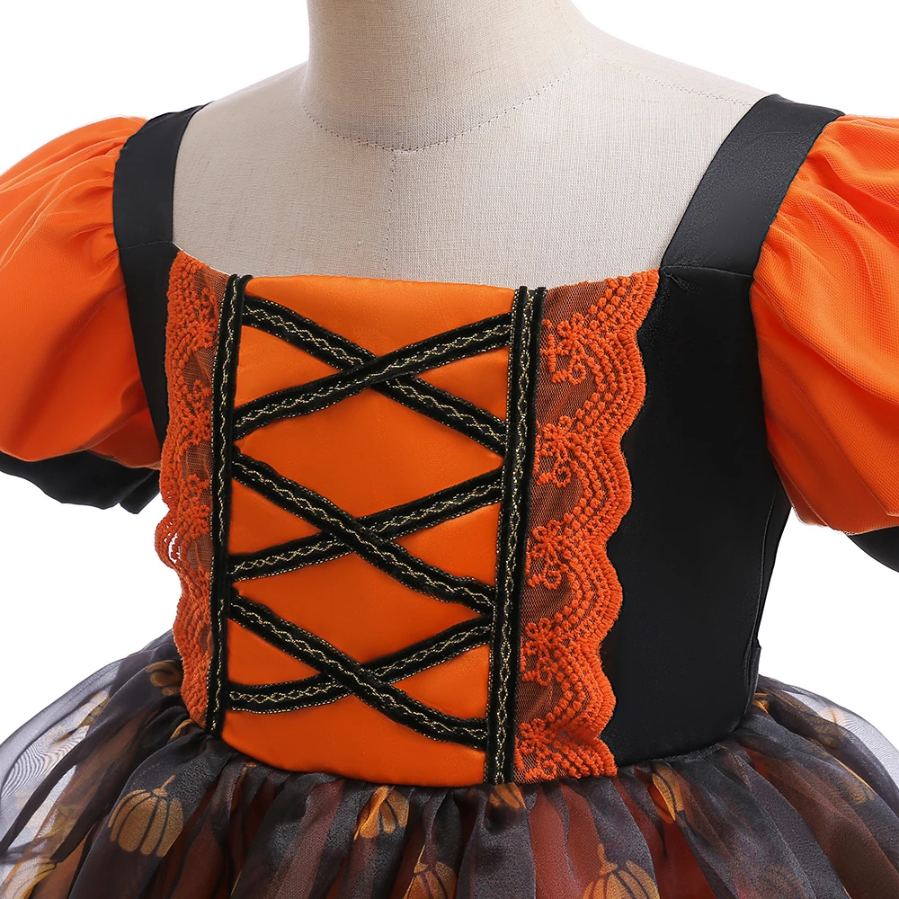 Elegante Halloween-Partykleider für Mädchen, schicke Schleifenkleider für Hochzeiten, Brautjungfern, Geburtstage, Prinzessinnen-Abendkleider, Mädchen-Ballkleider, Weihnachtskostüme – Detail 5