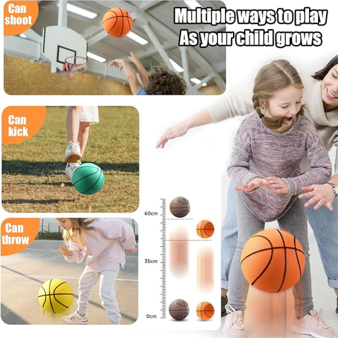 บาสเก็ตบอลเงียบ- บาสเก็ตบอลในร่มโฟมนุ่ม, ตะกร้าบอลโฟมร่องเพื่อการเลี้ยงลูกที่เงียบสงบและการฝึกในร่ม, ลูกบอลโฟม PU