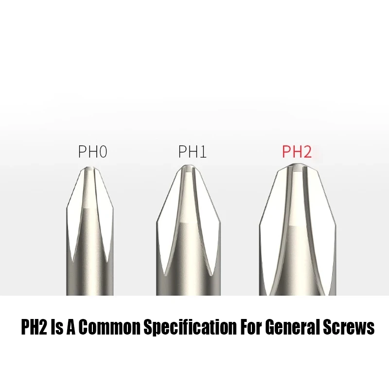 50/75/100/150mm Phillips Electric Screwdriver Bit PH0/1/2 Magnetic Screw Driver Bit S2 Alloy Steel High Hardness Batch Head Bit