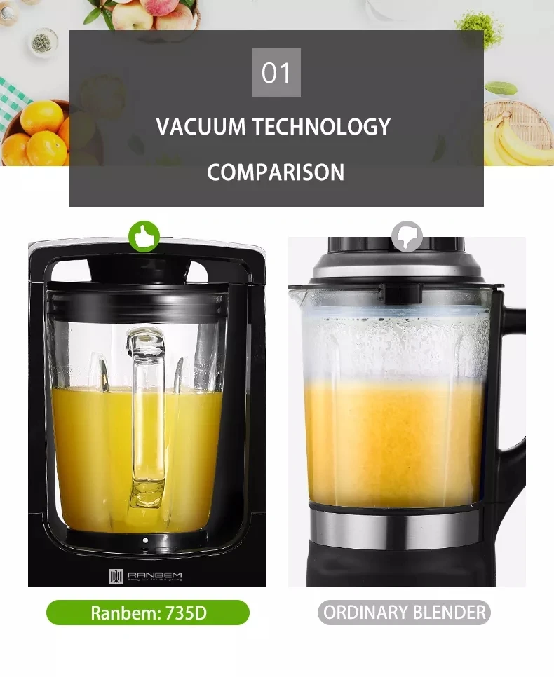 With Sound Proof Smoothie Maker Food Mixer Vacuum Blender Household High Quality Ice Smoothies Maker Dry Grinder