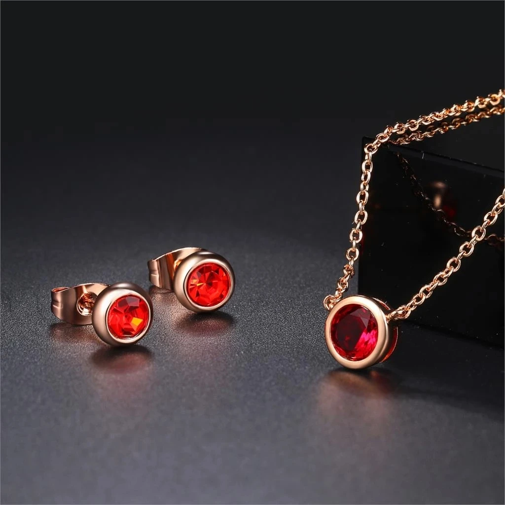 ZHOUYANG Jewelry Set For Women Classic Simple Style One Crystal Necklace Earrings Set Fashion Jewelry For Women Girl ZYS370