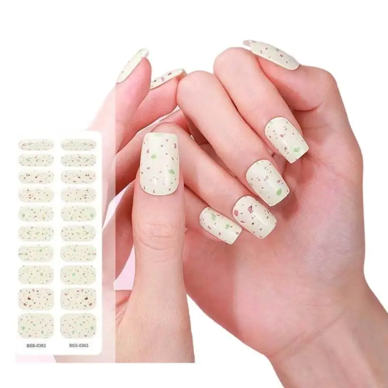 Q1FB النمط الكوري الهلامي الأظافر شرائح شبه شبيهة الأظافر تلميع الأظافر الأظافر